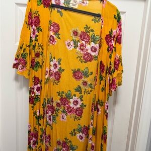 Floral Button Down Shirt in Yellow and Pink